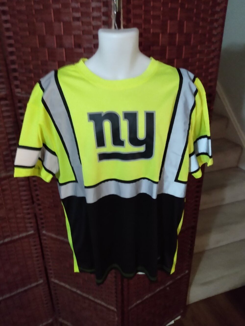 NFL Hi-Vis Safety Shirt New York Giants Reflective Work Shirt Mens XL